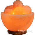 Lampe de bol à boule de saline de l'Himalayan naturel Authentic Crystal Stone, base de bois de qualité supérieure avec des huiles de gradateur Diffuseur